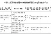 杞縣中銀富登村鎮銀行被罰47萬元：違反金融統計管理規定等