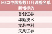 MSCI中國指數(shù)調(diào)整：新納入首創(chuàng)證券、華勤技術(shù)、龍芯中科和天風(fēng)證券