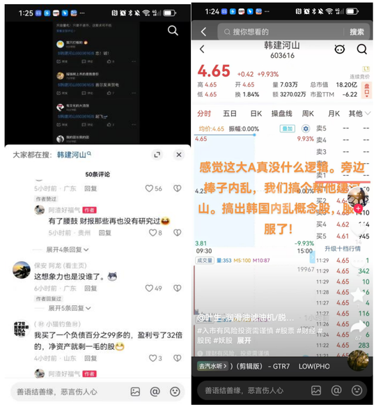 韓國內亂韓建河山漲停，A股“玄學”炒股費錢！