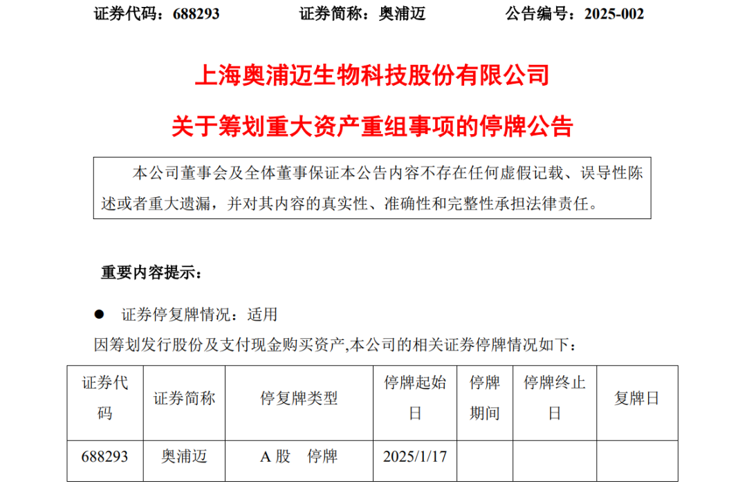 又一重大重組！明日停牌