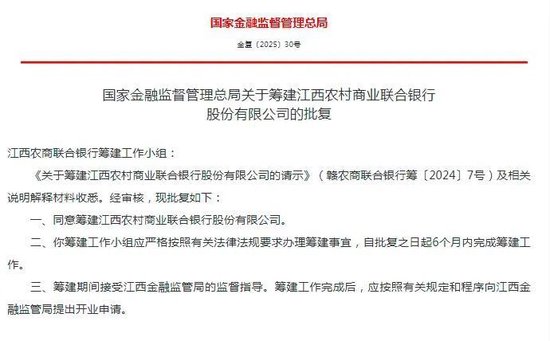 獲批籌建！又一省級農商聯合銀行來了！