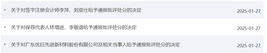 海通證券、致同會所收監管函！兩保代兩會計師及IPO發行人被通報批評