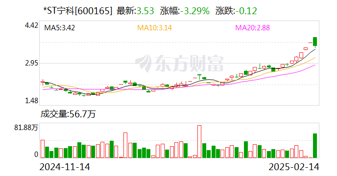 *ST寧科：公司股票被疊加實施其他風險警示