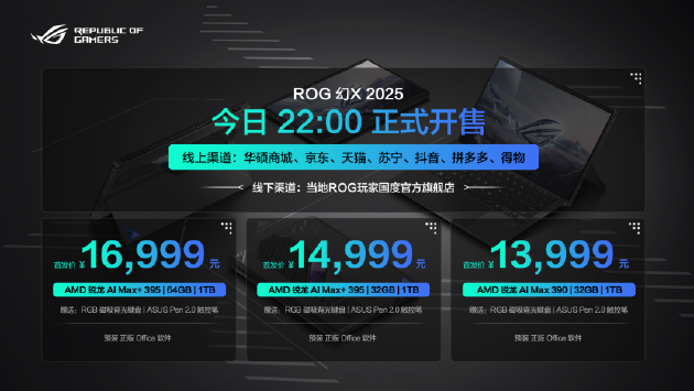 ROG幻X 2025：首發(fā)AMD銳龍AI Max+395 起售價11999元