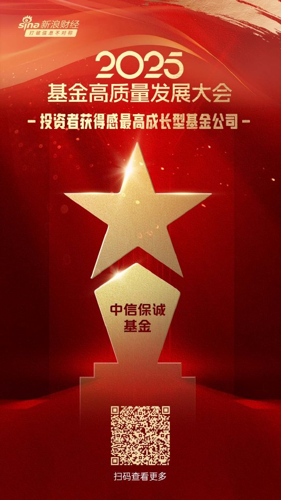 2025公募基金榮譽榜：中信保誠基金獲得2025投資者獲得感最高成長型基金公司榮譽