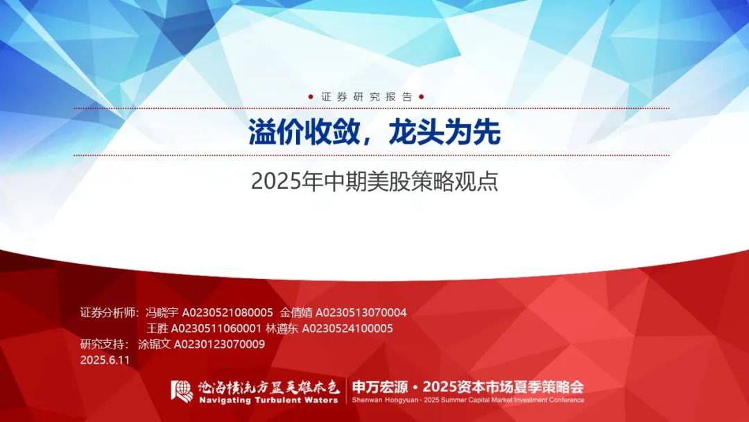 【申萬宏源策略】溢價收斂，龍頭為先——2025年中期美股策略觀點
